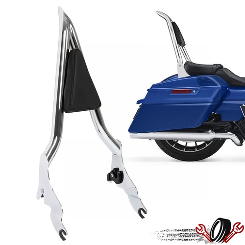 Chrome backrest sissy bar - 28",